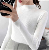 Women Mid Neck Underlay Casual Long Sleeve Sweater - 915#