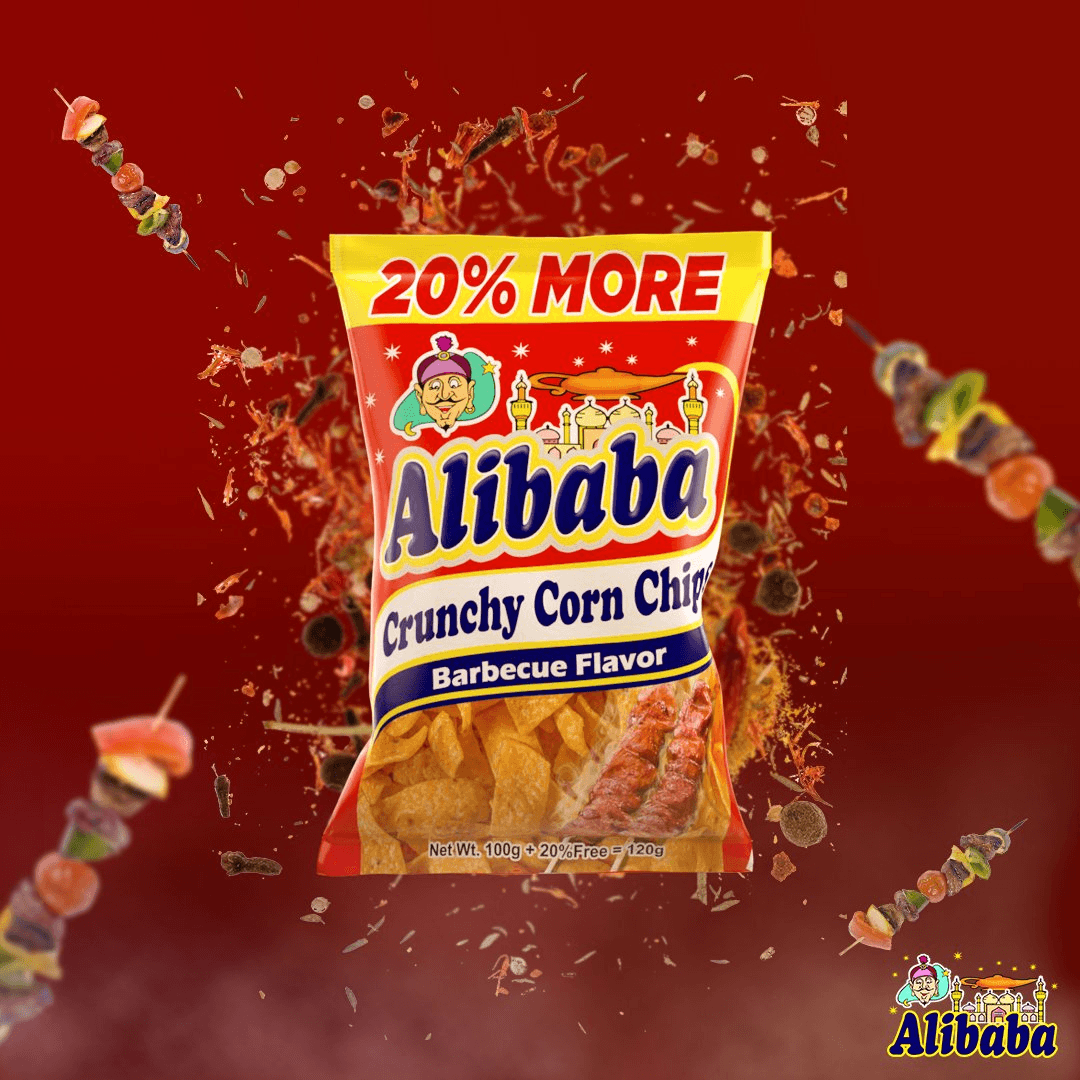Alibaba Crunchy Corn Chips Barbecue Flavor - 120g