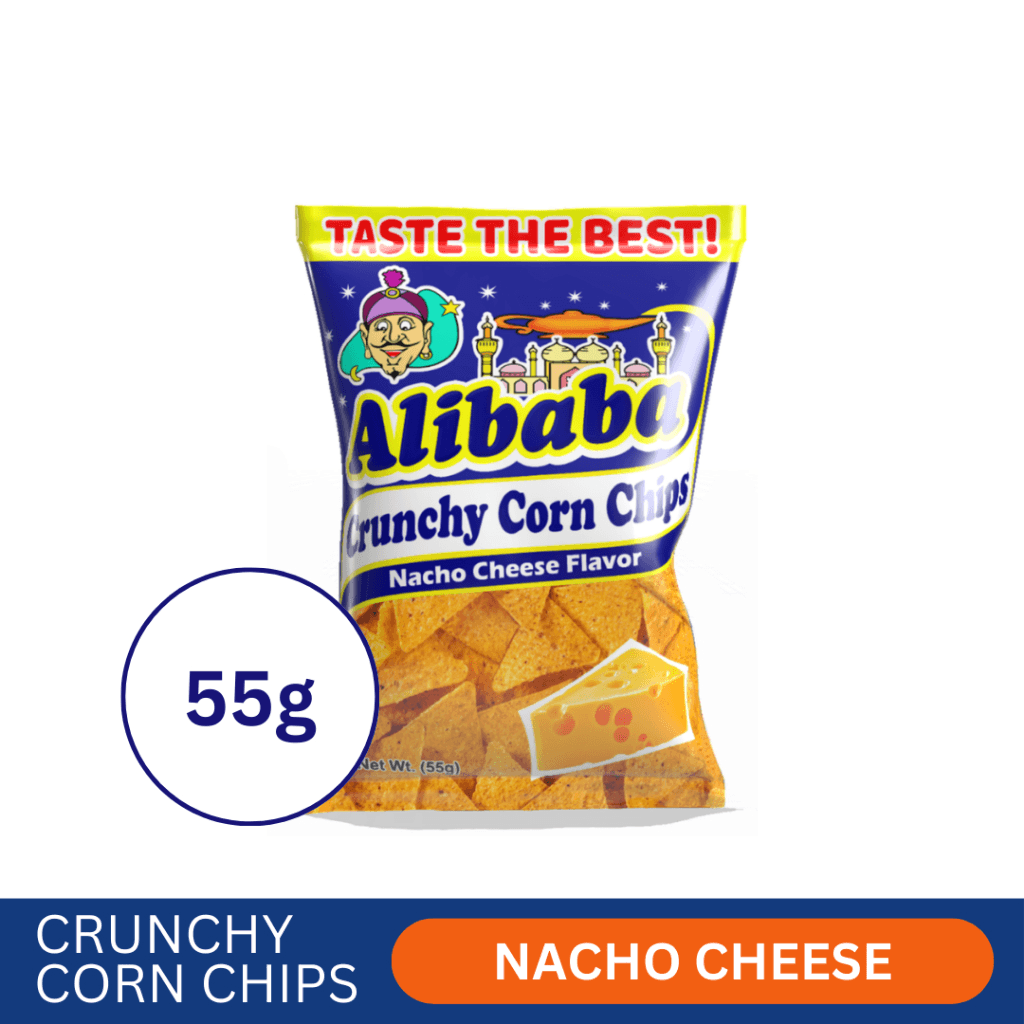 Alibaba Crunchy Corn Chips Nacho Cheese Flavor - 55g