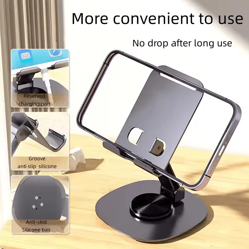 حامل سطح مكتب معدني دوار 360 للهاتف والكمبيوتر اللوحي من Soloffer HL-22