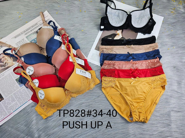 TDF Push Up A Trendy Bra & Panty Set - TP828#