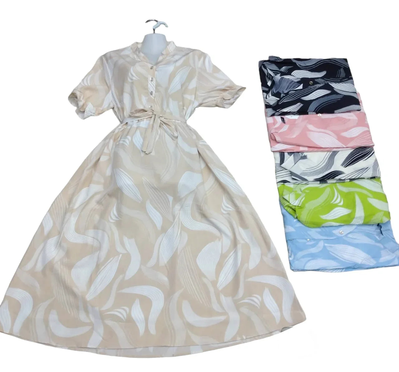 Mierdan Womens Casual Puffy Half Sleeve Dress - 6538