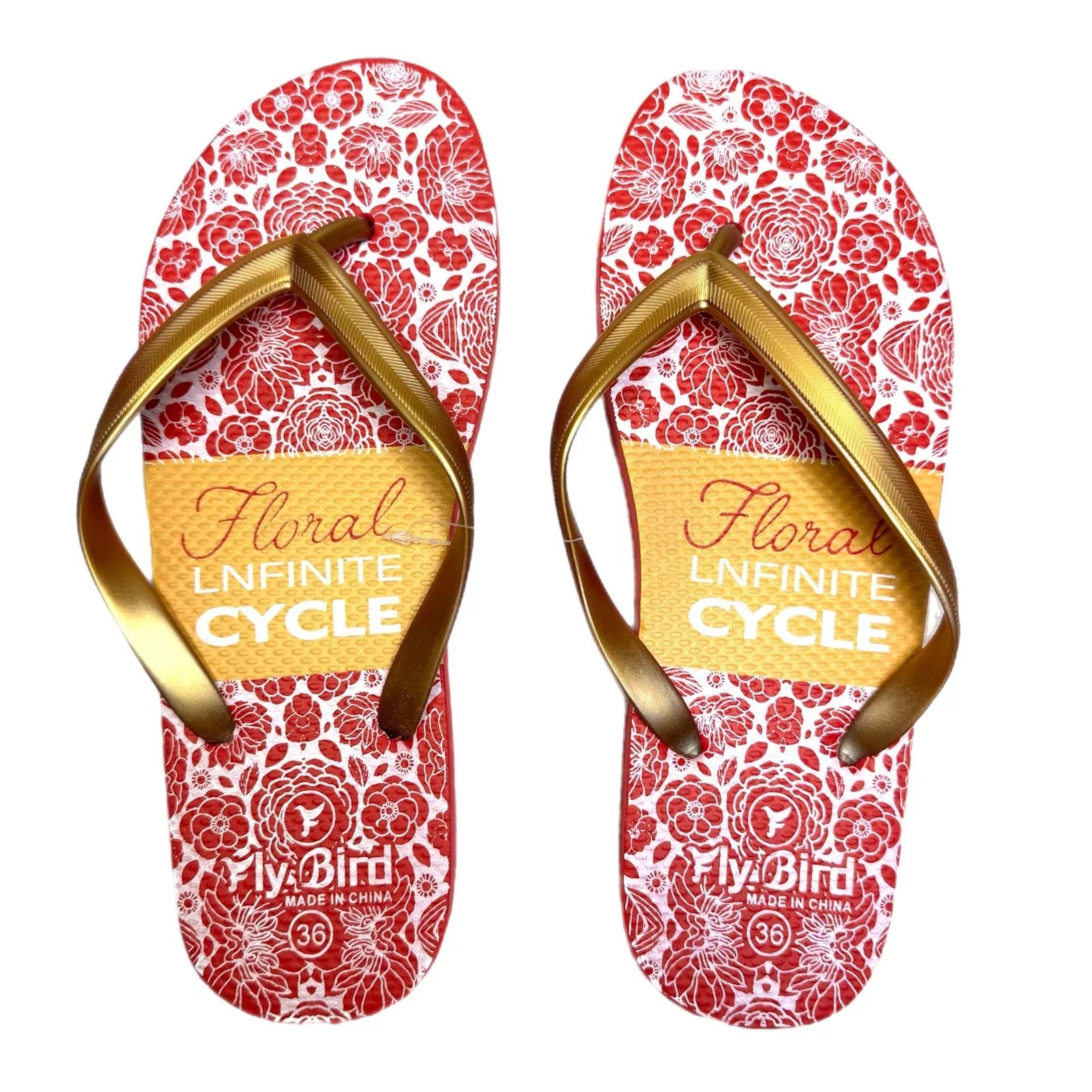 Fly Bird Floral Design Ladies Slippers