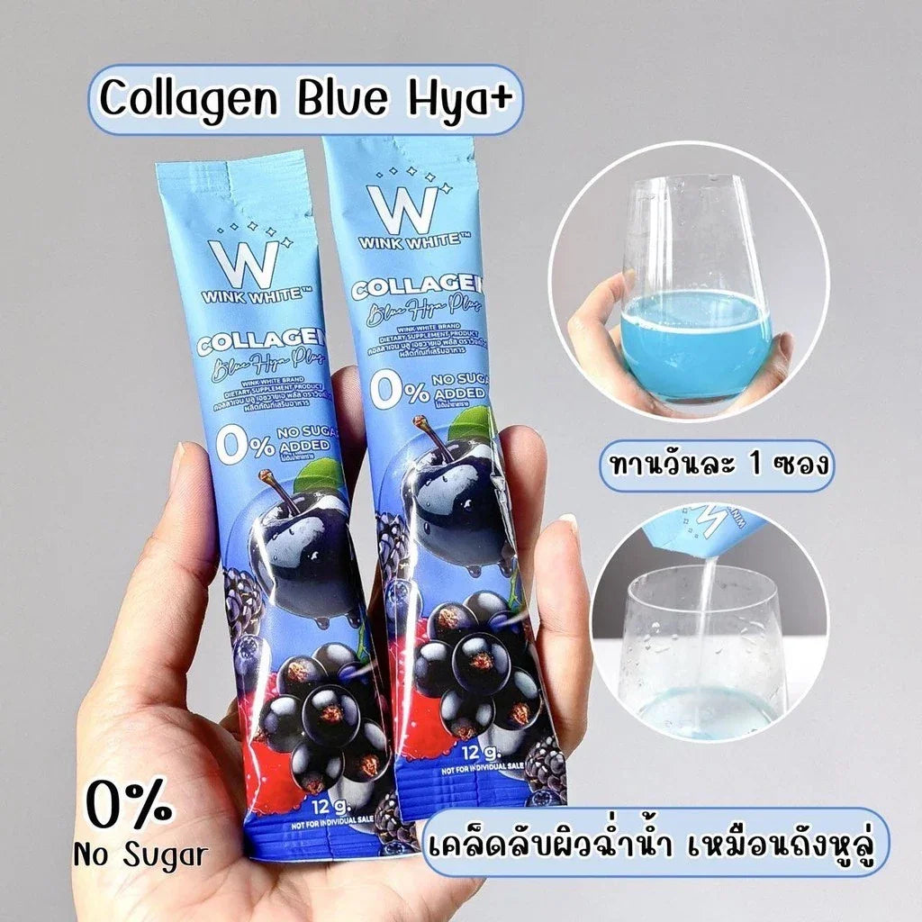 Wink White Collagen Blue HYA Plus - 12g × 15 Sachets (180g)