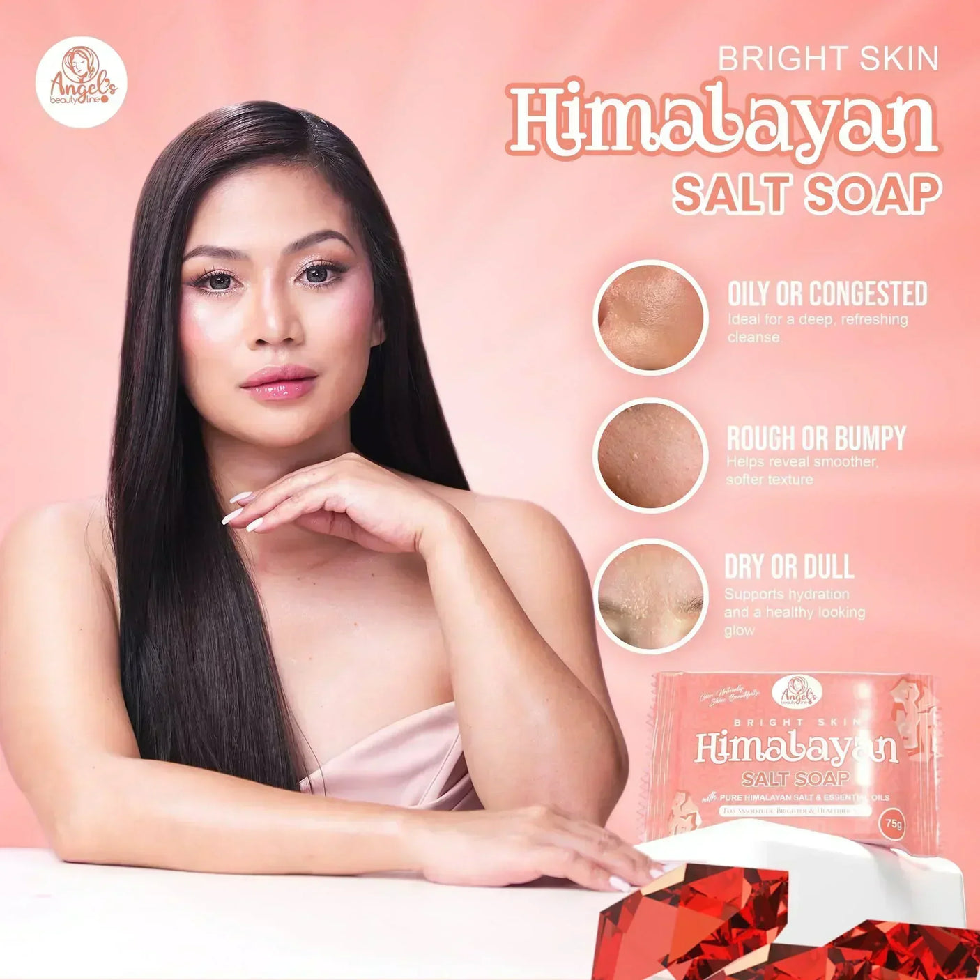 Angel’s Beautyline Bright Skin Himalayan Salt Soap - 75g (Pack of 5)