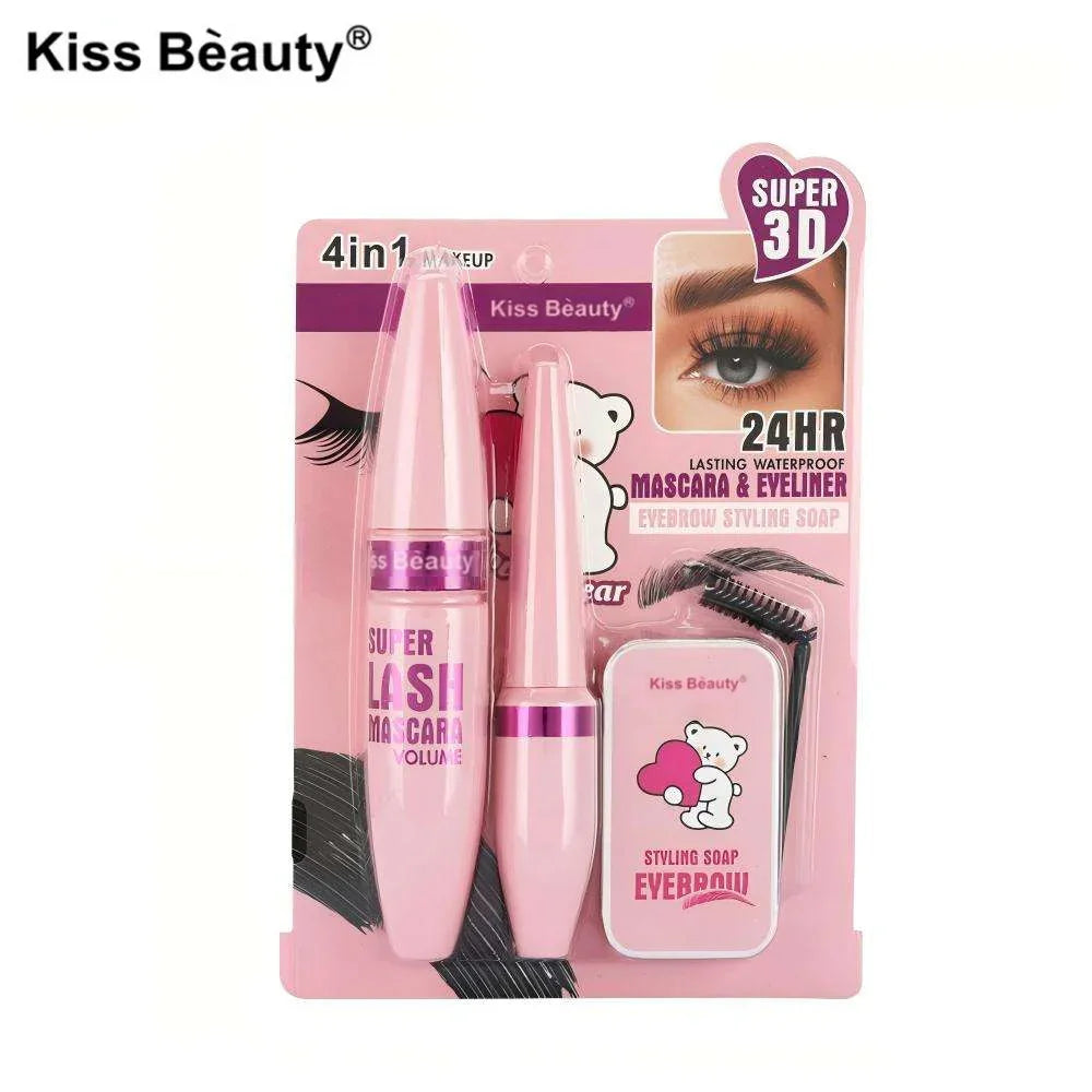 Kiss Beauty 4 in 1 Super 3D Mascara & Eyeliner Set