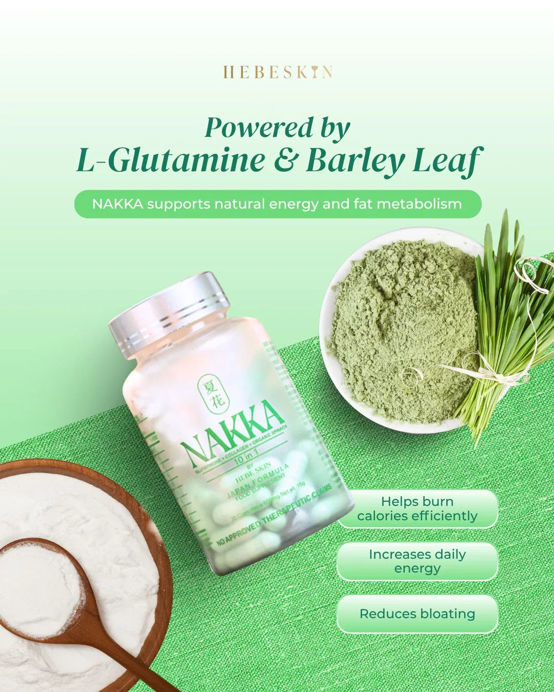 Hebeskin Nakka 10 in 1 Glutathione - 30s (Japan Formula)