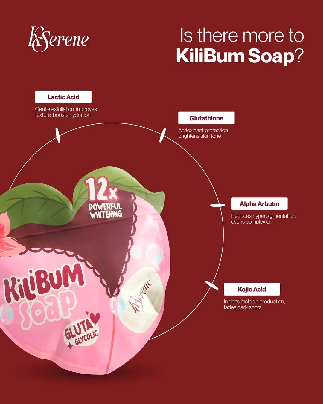 KSerene 12X Powerful Brightening Kilibum Soap - 3 × 70g