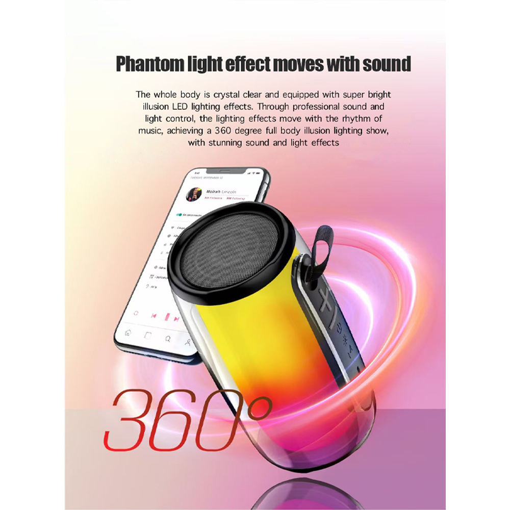 Brodu Bass Plus Portable RGB Bluetooth Speaker BTS-1953