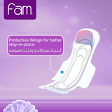 Fam Natural Cotton Feel Folded With Wings Maxi Thick Pads - 24s