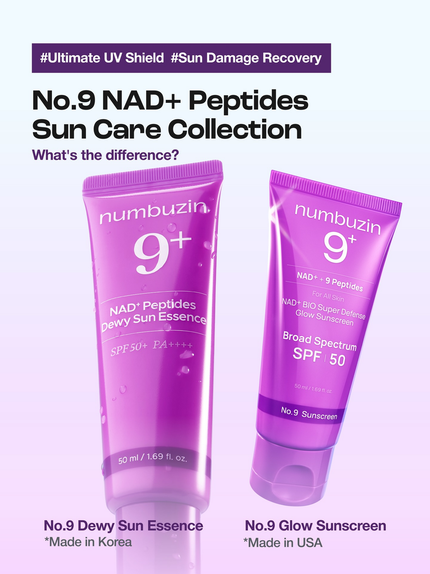 Numbuzin No.9 NAD+ Peptides Dewy Sun Essence SPF 50+ - 50ml