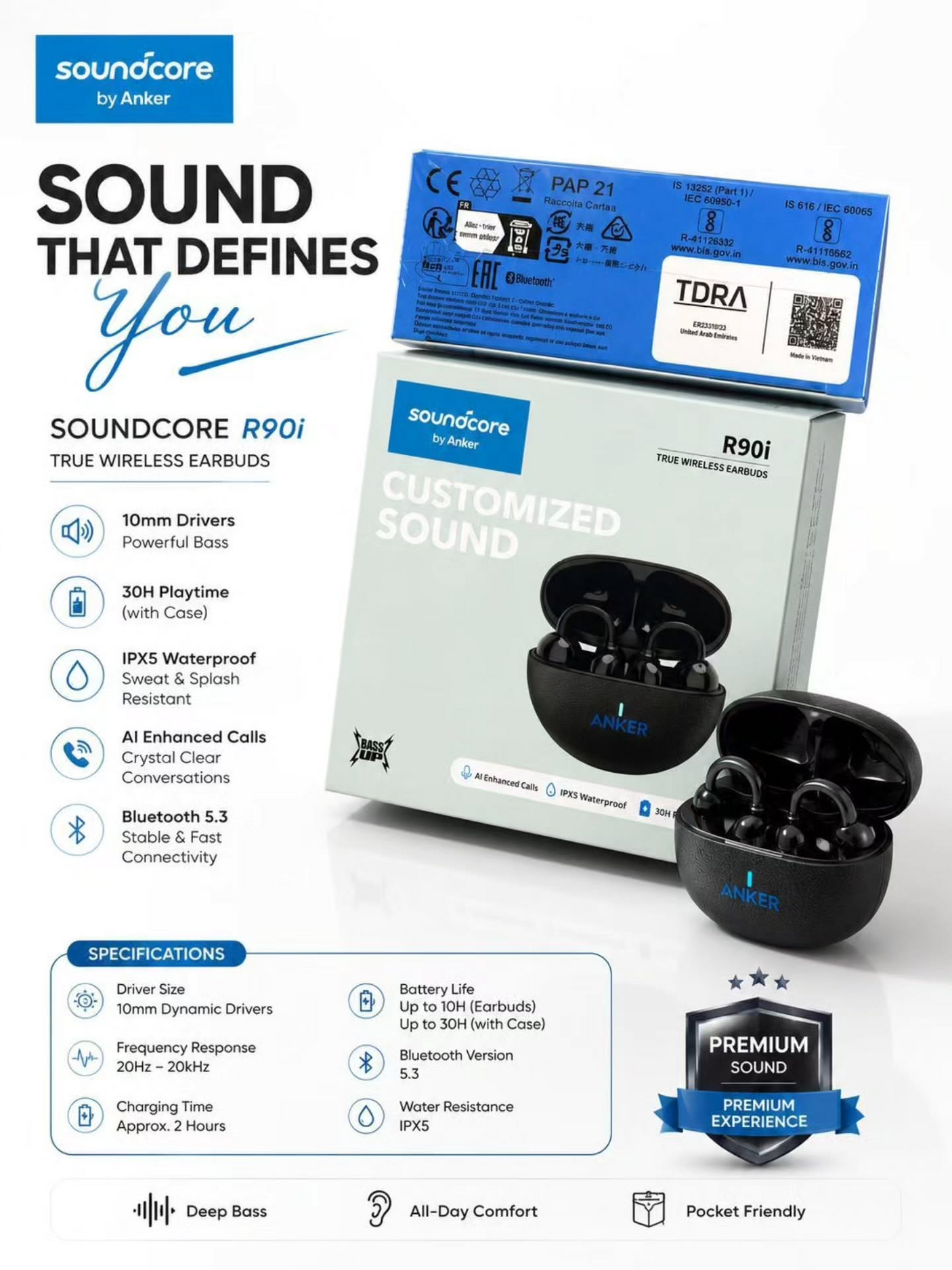 Anker Soundcore Customized Sound True Wireless Earbuds - R90i