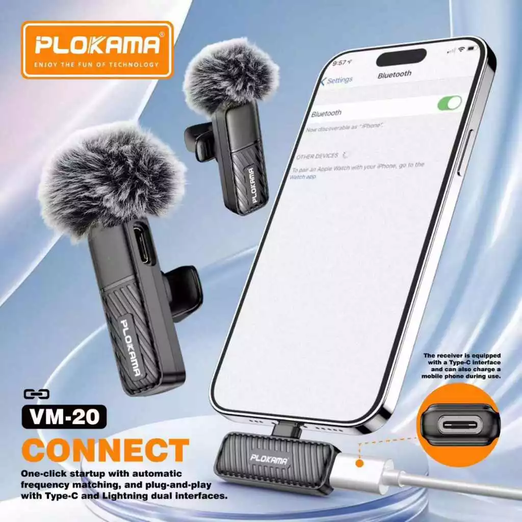 Plokama Wireless Microphone For Live Show Interview & Vlog VM-20
