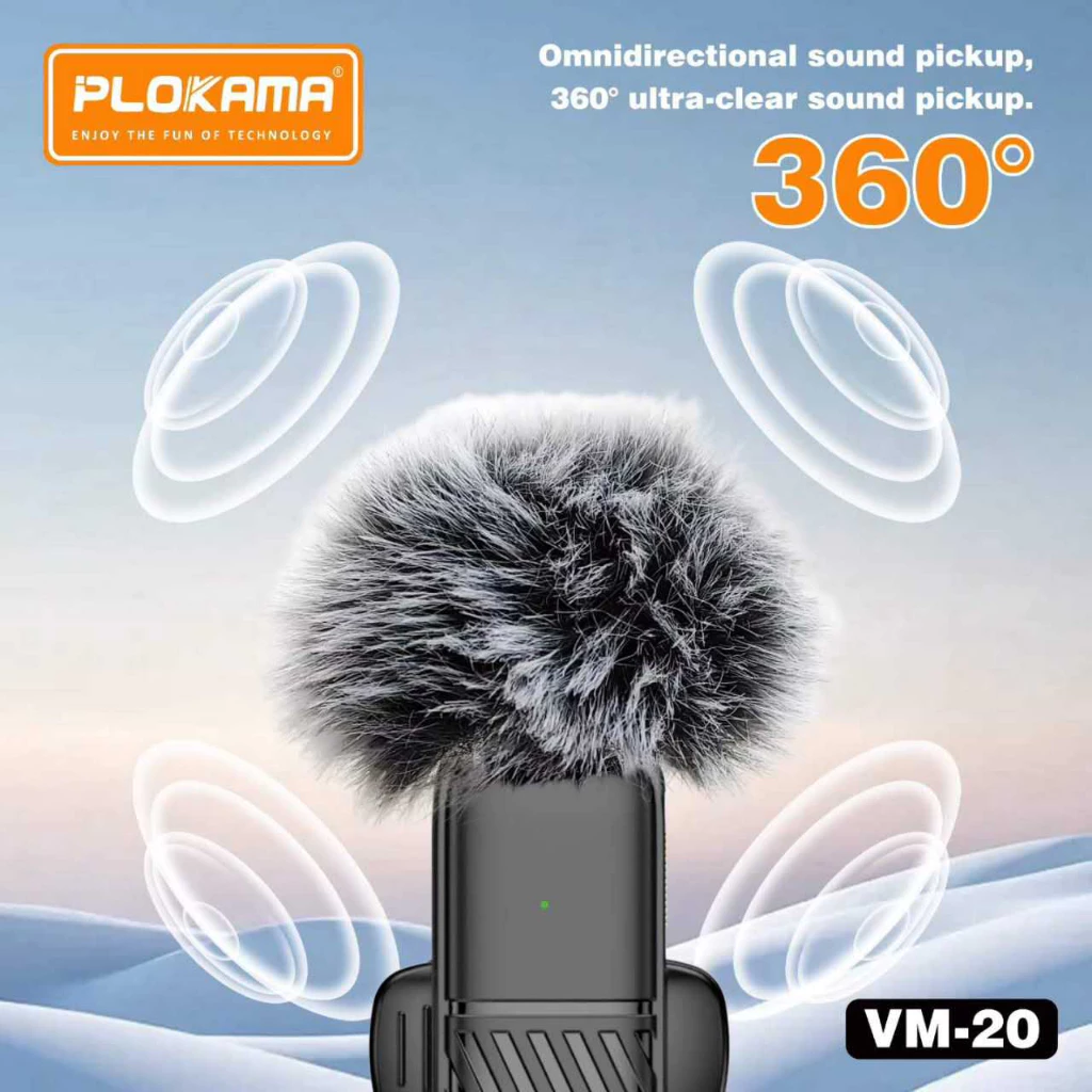 Plokama Wireless Microphone For Live Show Interview & Vlog VM-20