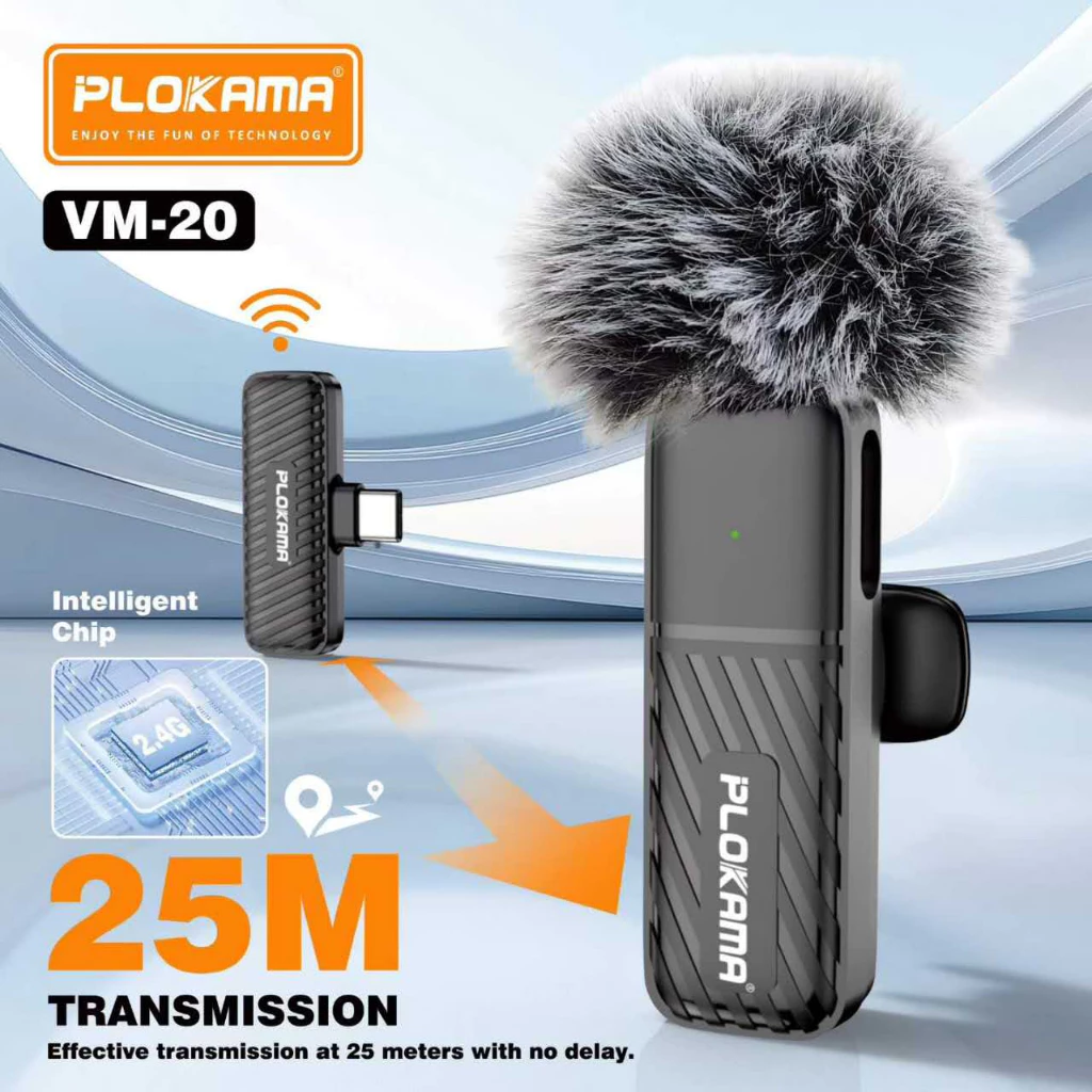 Plokama Wireless Microphone For Live Show Interview & Vlog VM-20
