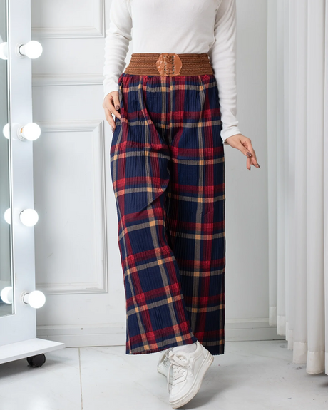 Women's GEPAIMEILIN Belt Wide-Leg Palazzo Pants K-BP-4