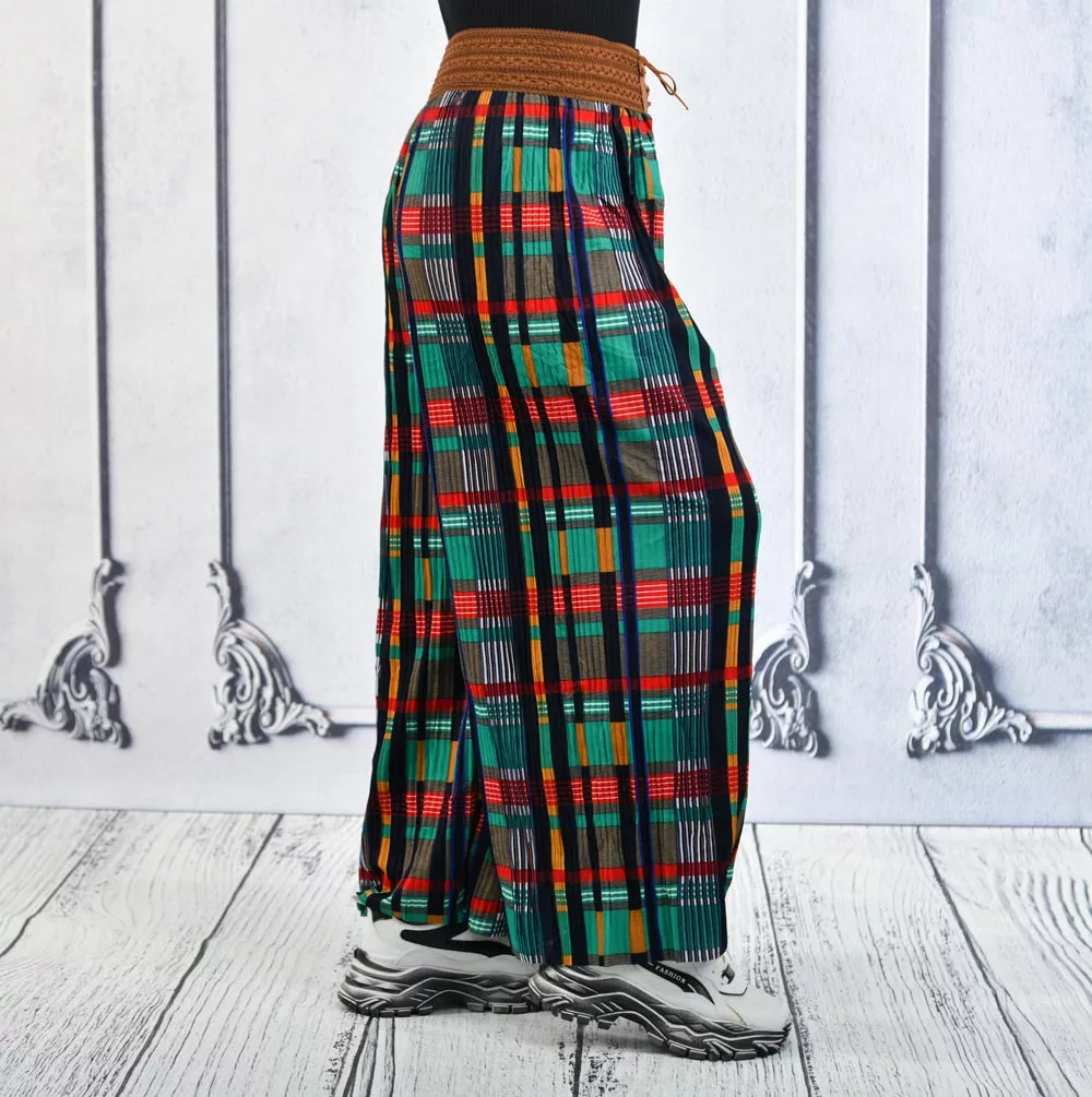 Women's GEPAIMEILIN Belt Wide-Leg Palazzo Pants K-BP-4