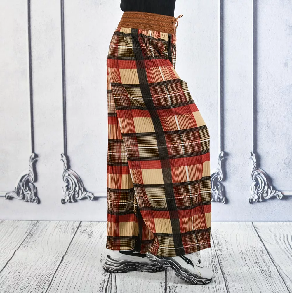 Women's GEPAIMEILIN Belt Wide-Leg Palazzo Pants K-BP-4