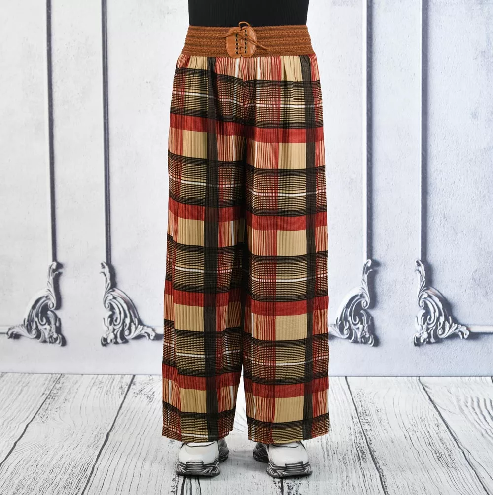 Women's GEPAIMEILIN Belt Wide-Leg Palazzo Pants K-BP-4