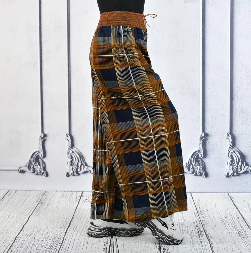 Women's GEPAIMEILIN Belt Wide-Leg Palazzo Pants K-BP-4