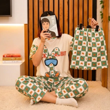 Women's Korean Fashion Pajamas 3 Pcs Set - HXF:1047#