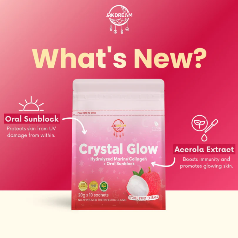 JRK Dream Crystal Glow Lychee Fruit Extract Drink - 10 Sachets x 20g