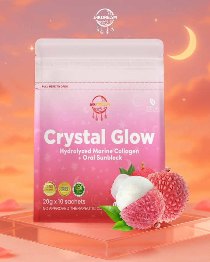 JRK Dream Crystal Glow Lychee Fruit Extract Drink - 10 Sachets x 20g