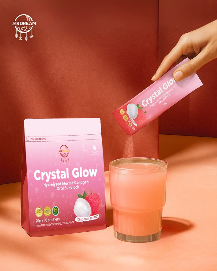 JRK Dream Crystal Glow Lychee Fruit Extract Drink - 10 Sachets x 20g