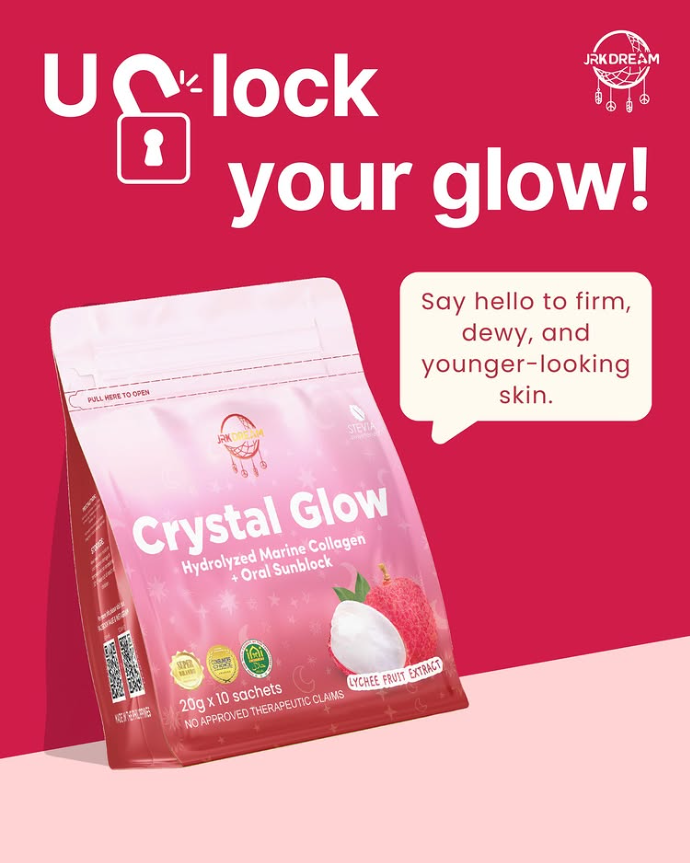 JRK Dream Crystal Glow Lychee Fruit Extract Drink - 10 Sachets x 20g
