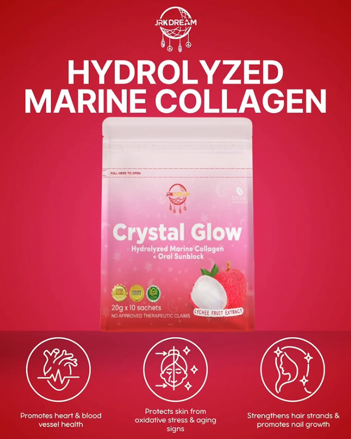 JRK Dream Crystal Glow Lychee Fruit Extract Drink - 10 Sachets x 20g