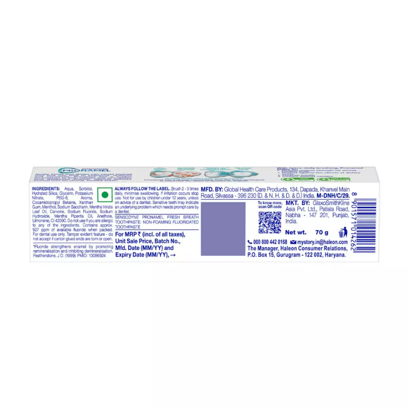 Sensodyne Pronamel Fresh Breath Toothpaste - 70g