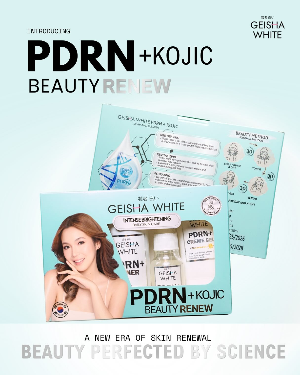 Geisha White Intense Brightening PDRN+ Kojic Facial Kit