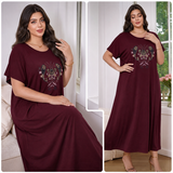 Elegant Embroidered Plus Size Maxi Dress - 6822#
