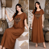 Elegant Embroidered Plus Size Maxi Dress - 6822#