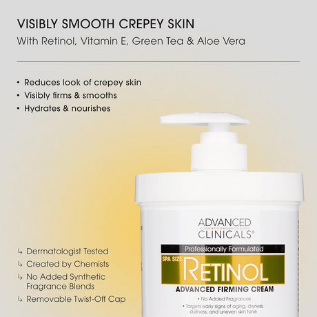 Advanced Clinicals Retinol Firming Body Cream - 454g