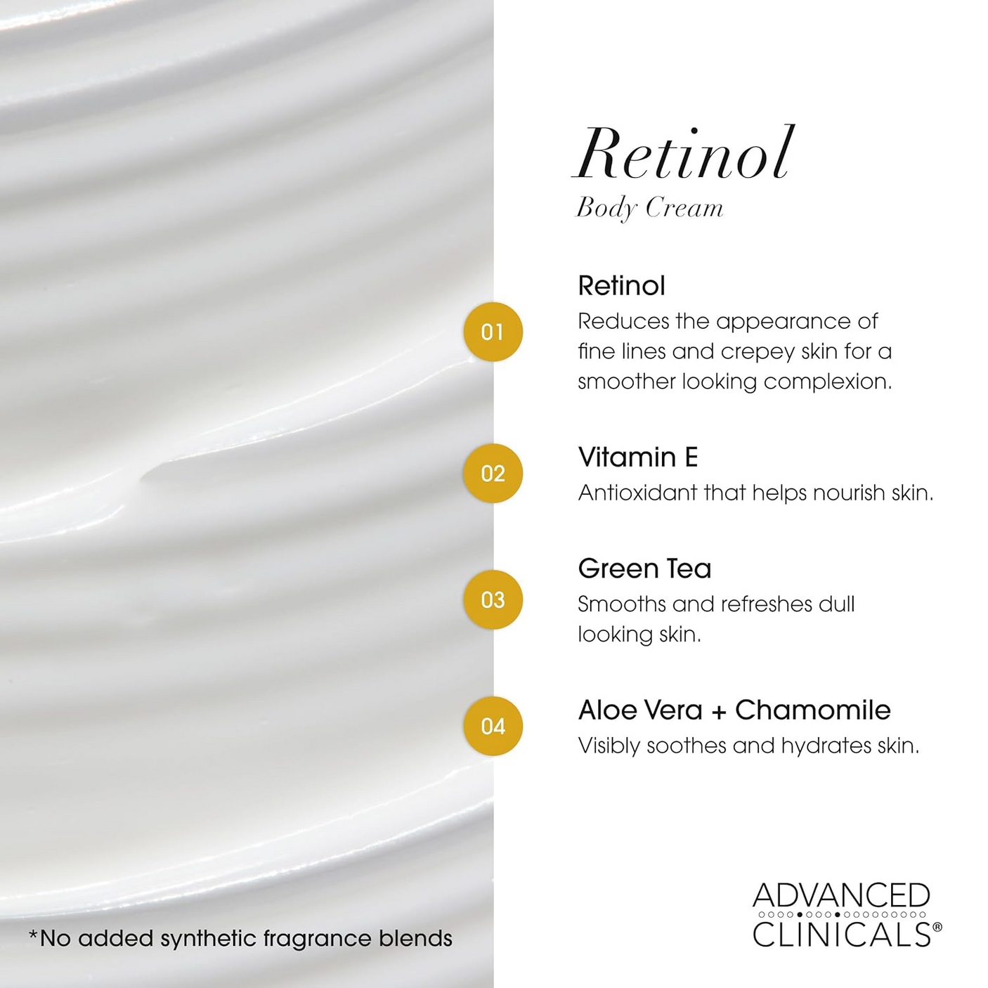 Advanced Clinicals Retinol Firming Body Cream - 454g