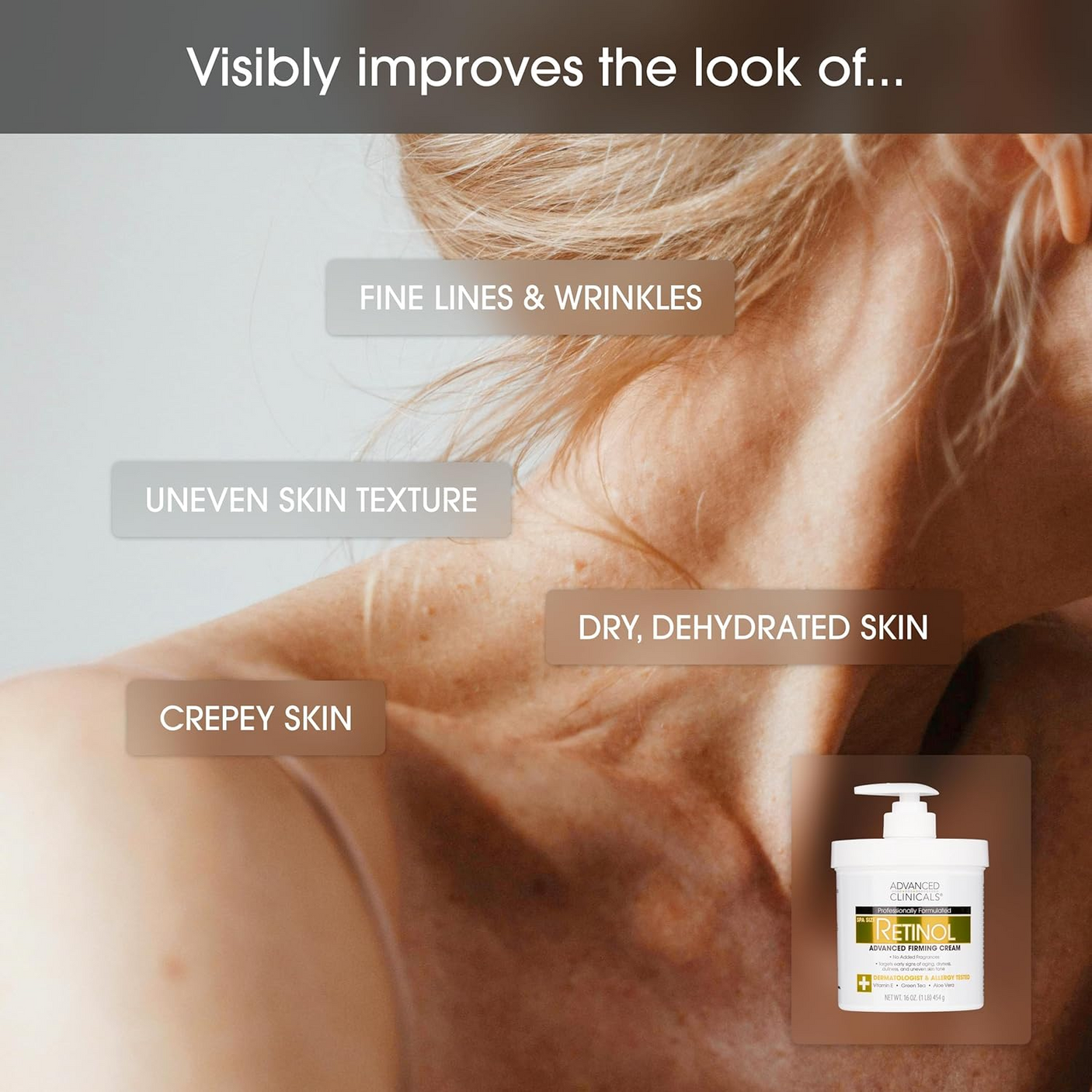 Advanced Clinicals Retinol Firming Body Cream - 454g