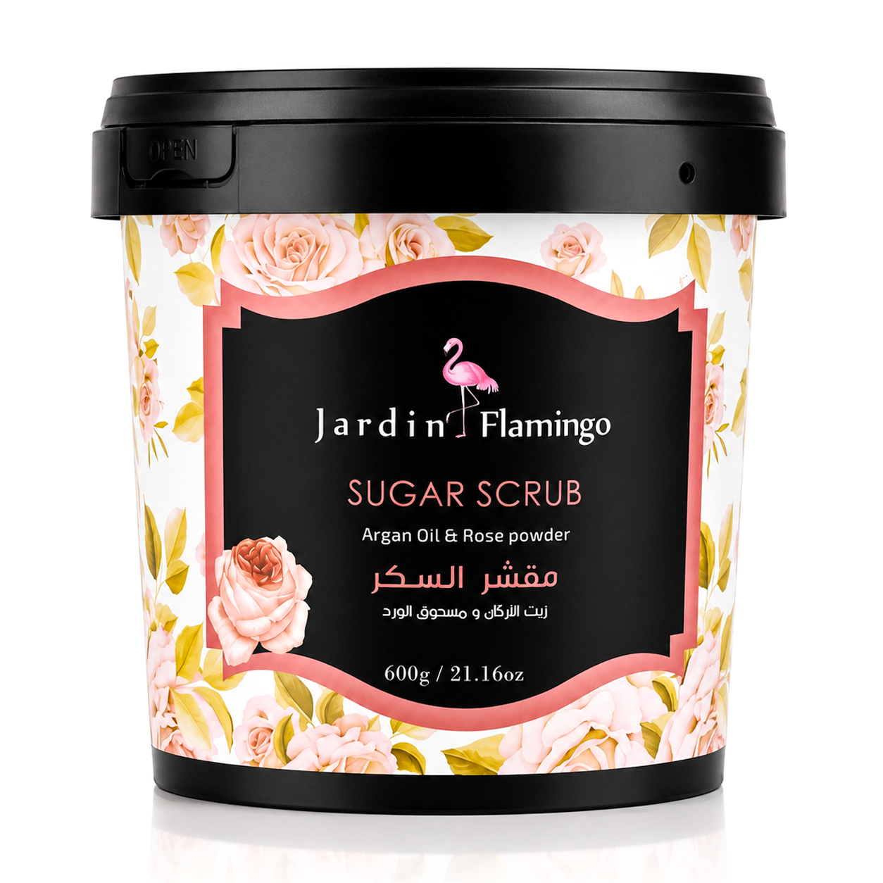 Jardin Flamingo Sugar Scrub Argan Oil & Rose Powder - 600g