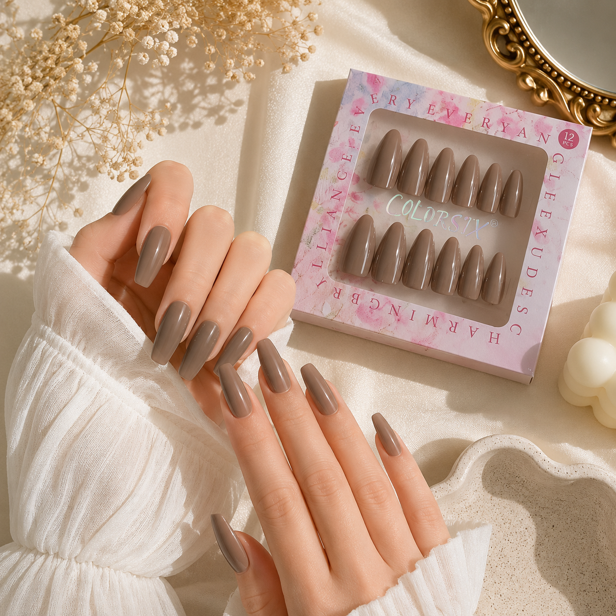 Colorsix Press On Nail Extensions 12 Pcs Set - COX25111