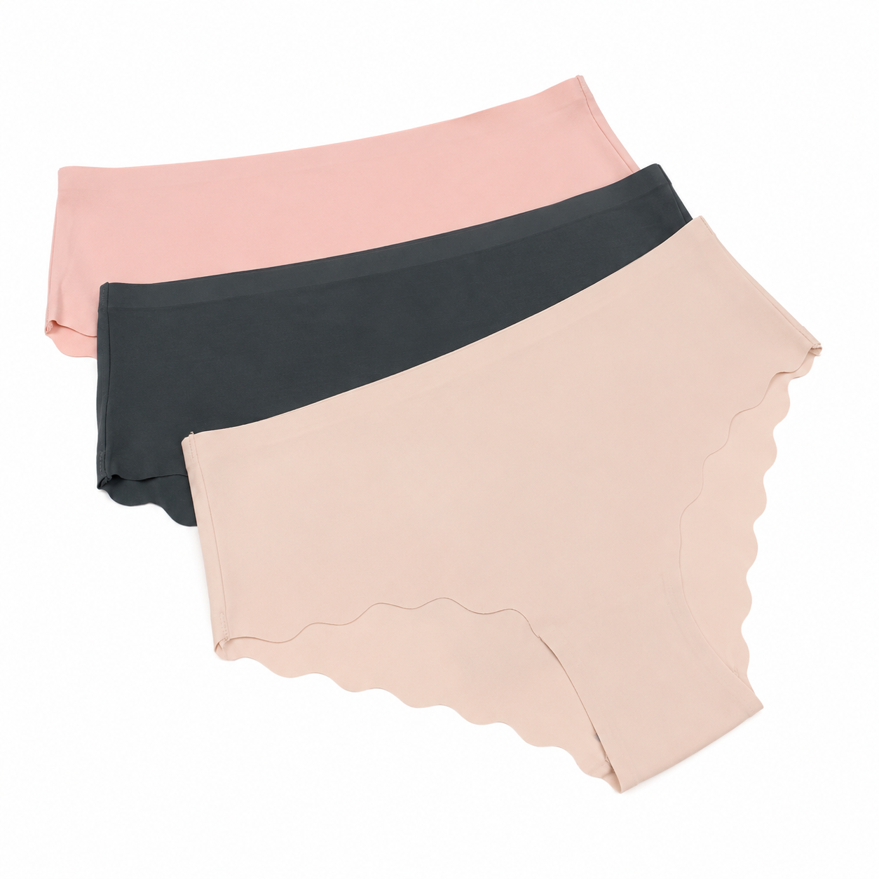 Women's Seamless Scalloped Edge No-Show Hipster Pantie - P-9020