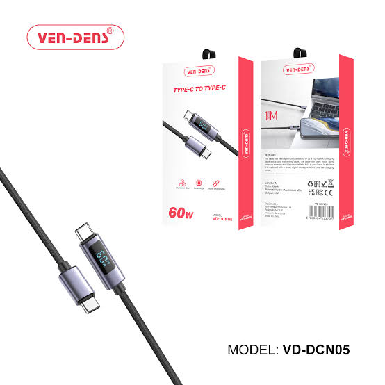 VEN-DENS 60W Type C To Type C Data Cable VD-DCN05