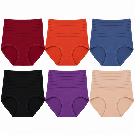 Women's High Waisted Cotton Tummy Control Panties - DZ-3003