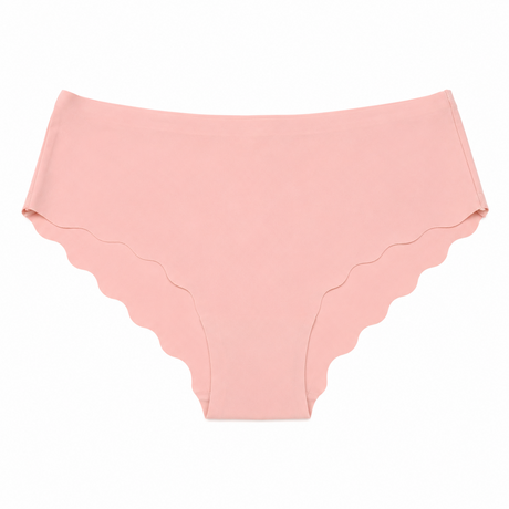 Women's Seamless Scalloped Edge No-Show Hipster Pantie - P-9020