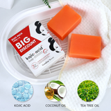 Guanjing Beauty Kojic Acid Soap For Face & Body - 100g × 2Pcs (Offer)