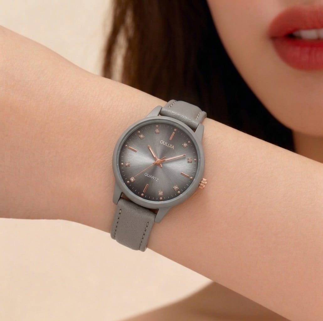 Oulijia Casual Minimalist Leather Strap Watch - OMW1005