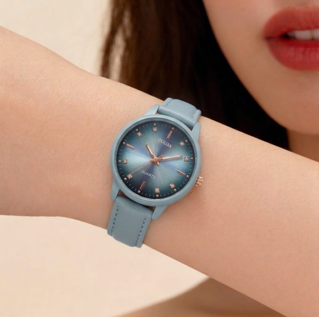 Oulijia Casual Minimalist Leather Strap Watch - OMW1005