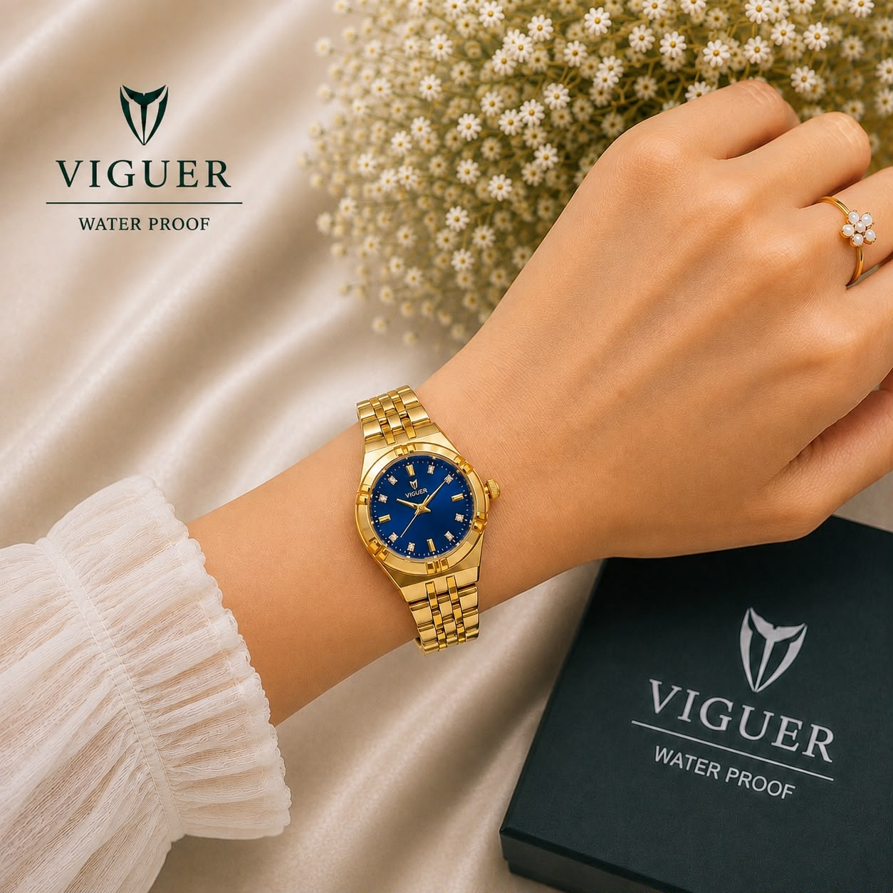 VIGUER Luxury Metallic Analog Watch for Women - 1881