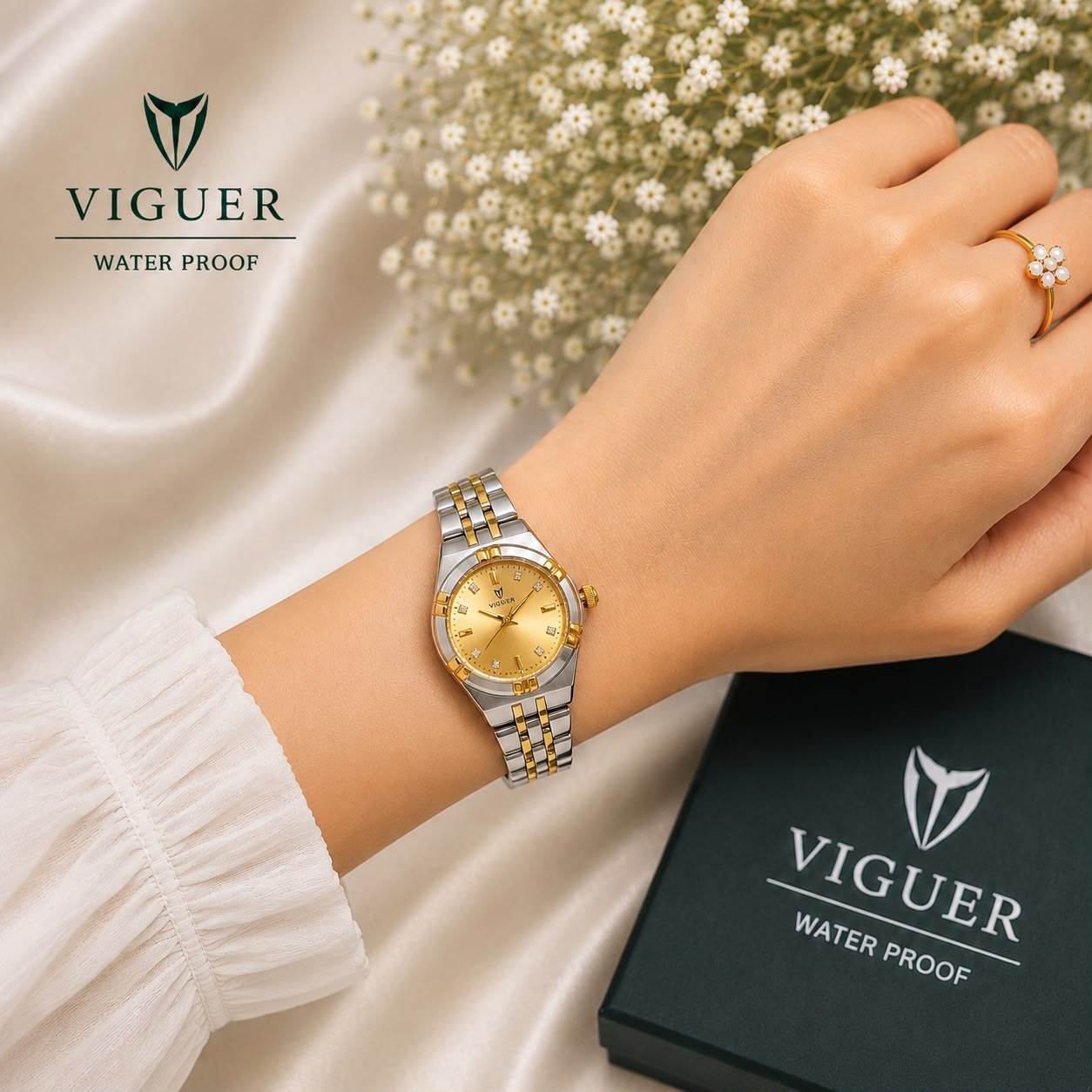 VIGUER Luxury Metallic Analog Watch for Women - 1881