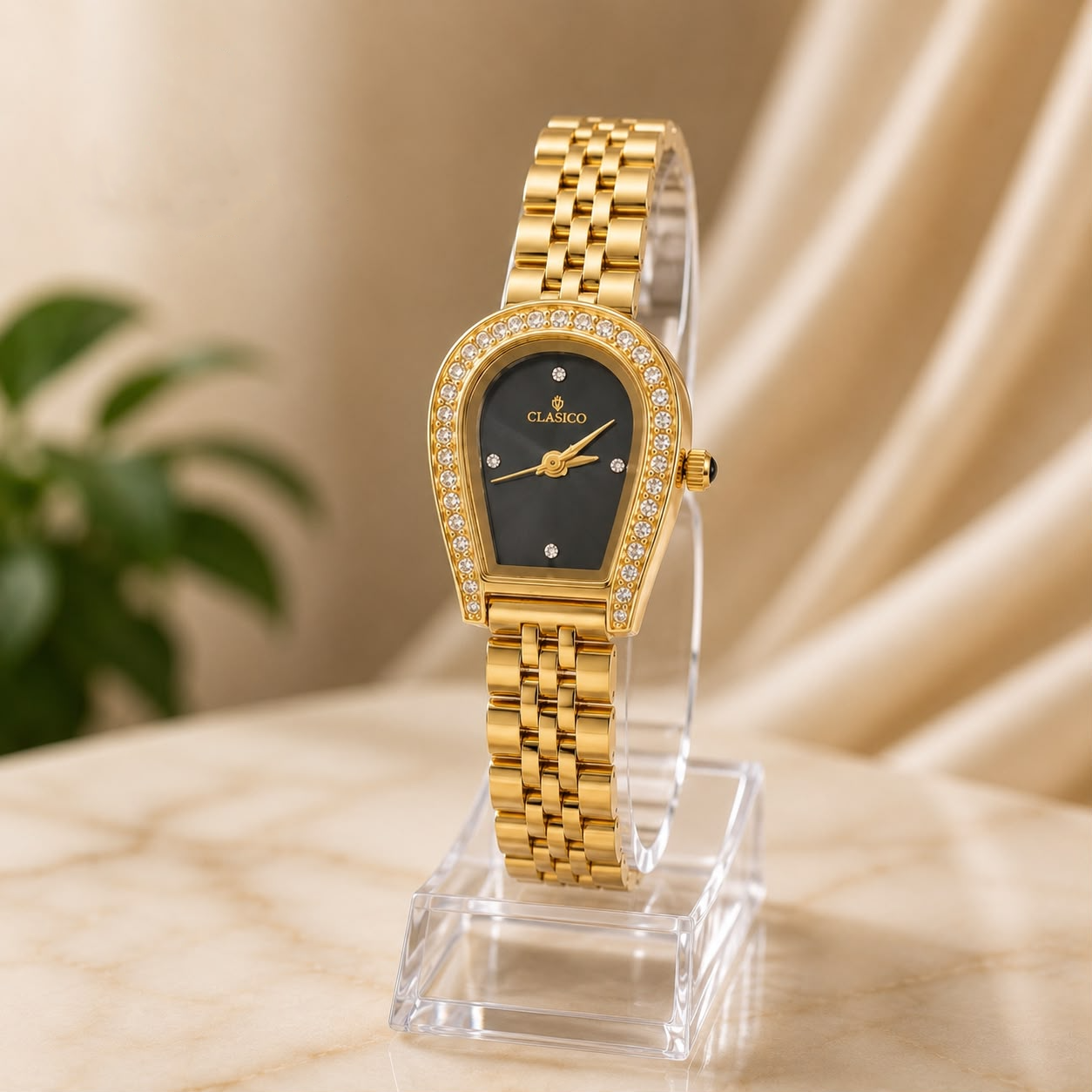 Clasico Luxury Diamond Bezel Horseshoe Watch - 5807