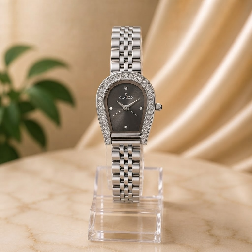 Clasico Luxury Diamond Bezel Horseshoe Watch - 5807